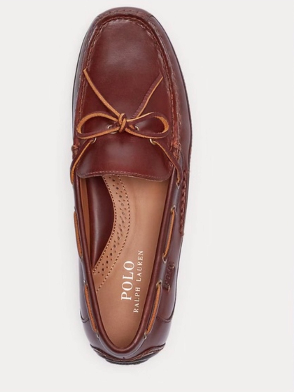 Polo by Ralph Lauren Men's Chestnut Brown Leather Moccasin Loafers